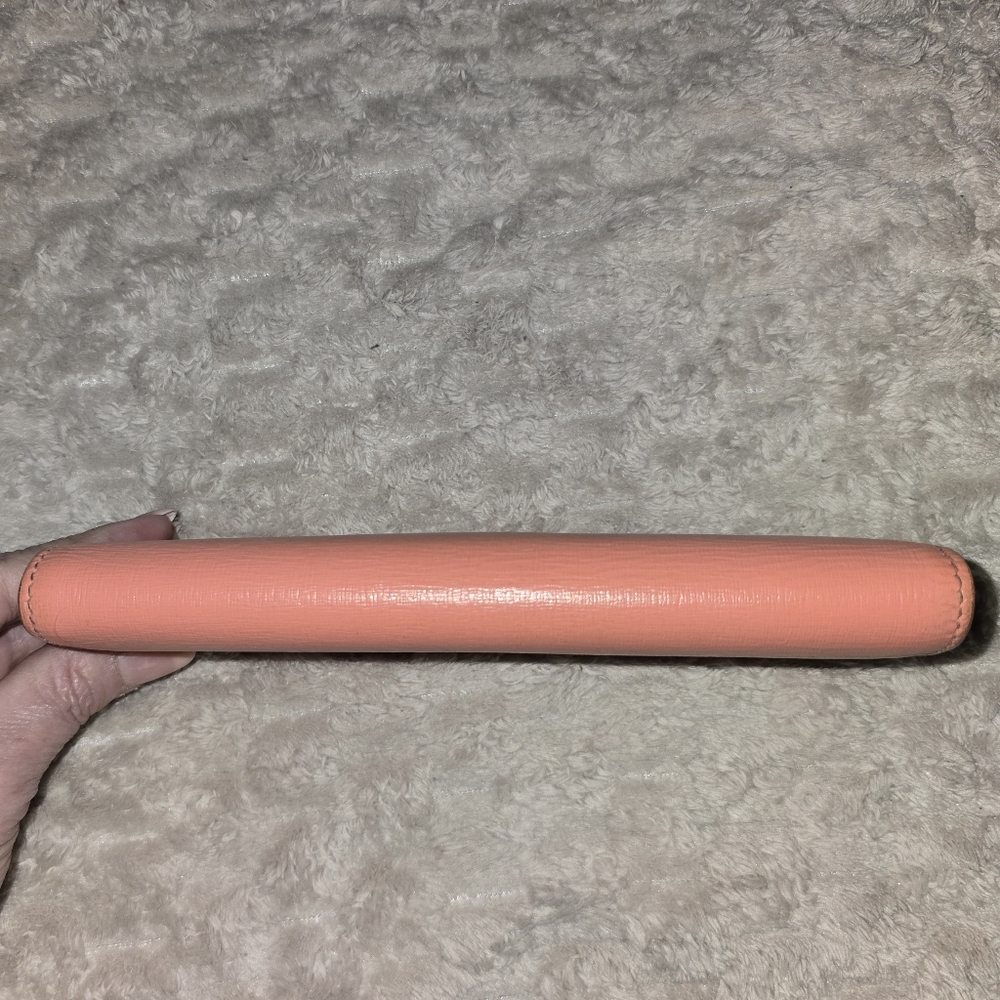 Balenciaga Long Flap Wallet. Coral Pink calfskin Leather. Euc - Picture 6 of 16